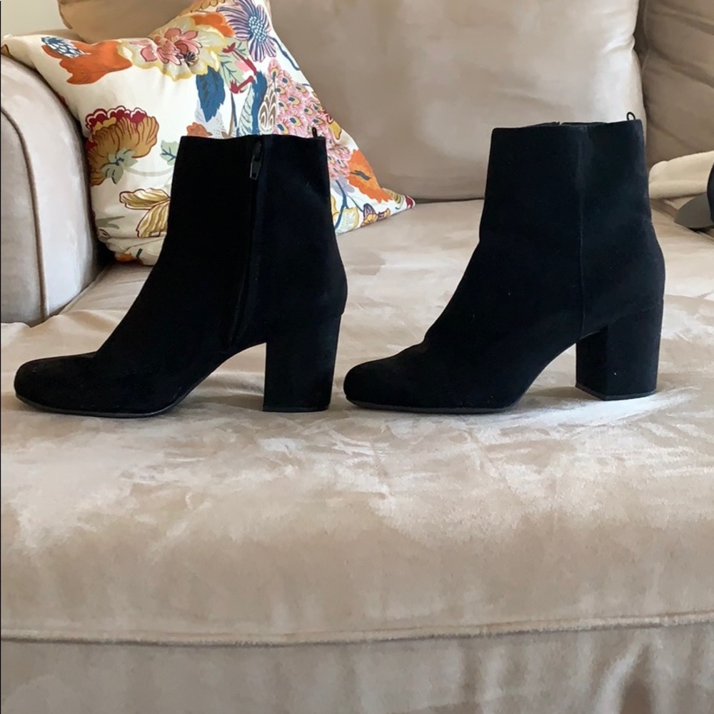 Black velvet booties